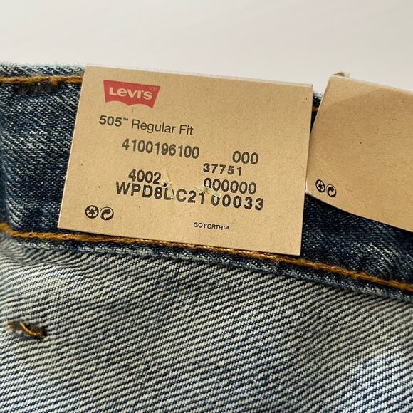Levi’s 505 REGULAR FIT Jeans Big & Tall 48X30 Blue Medium Wash 100% Cotton NEW - Picture 5 of 8
